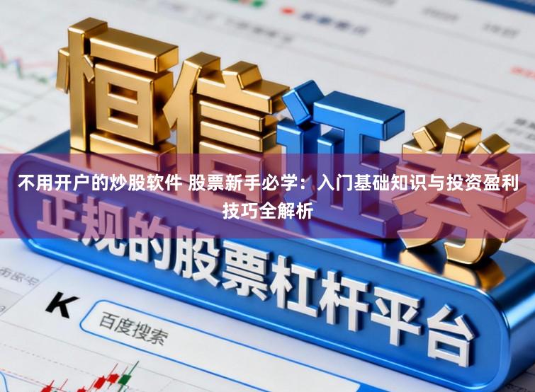不用开户的炒股软件 股票新手必学：入门基础知识与投资盈利技巧全解析